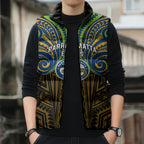 Custom Parramatta Eels Sleeveless Puffer Jacket Eel Warrior Polynesia Islander Rugby Mascot