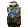 Custom Parramatta Eels Sleeveless Zip Hoodie Eel Warrior Polynesia Islander Rugby Mascot