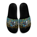 Custom Parramatta Eels Slide Sandals Eel Warrior Polynesia Islander Rugby Mascot