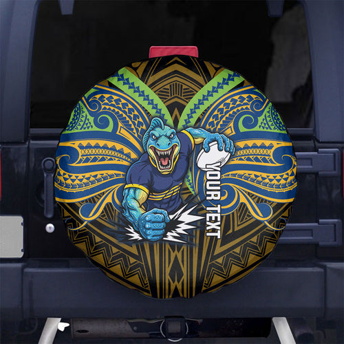 Custom Parramatta Eels Spare Tire Cover Eel Warrior Polynesia Islander Rugby Mascot