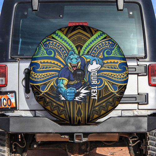Custom Parramatta Eels Spare Tire Cover Eel Warrior Polynesia Islander Rugby Mascot