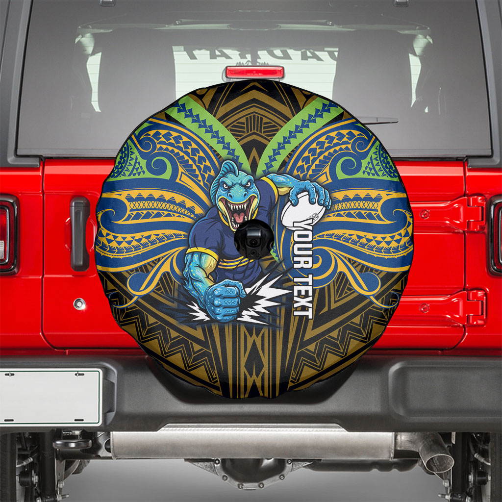 Custom Parramatta Eels Spare Tire Cover Eel Warrior Polynesia Islander Rugby Mascot
