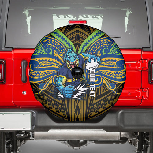 Custom Parramatta Eels Spare Tire Cover Eel Warrior Polynesia Islander Rugby Mascot