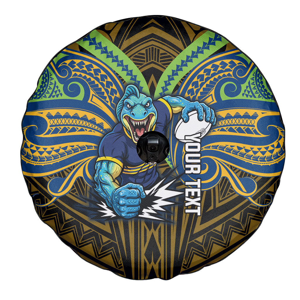 Custom Parramatta Eels Spare Tire Cover Eel Warrior Polynesia Islander Rugby Mascot