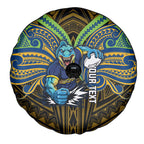 Custom Parramatta Eels Spare Tire Cover Eel Warrior Polynesia Islander Rugby Mascot