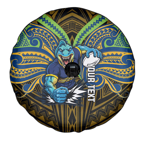 Custom Parramatta Eels Spare Tire Cover Eel Warrior Polynesia Islander Rugby Mascot