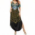 Custom Parramatta Eels Summer Maxi Dress Eel Warrior Polynesia Islander Rugby Mascot
