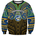 Custom Parramatta Eels Sweatshirt Eel Warrior Polynesia Islander Rugby Mascot