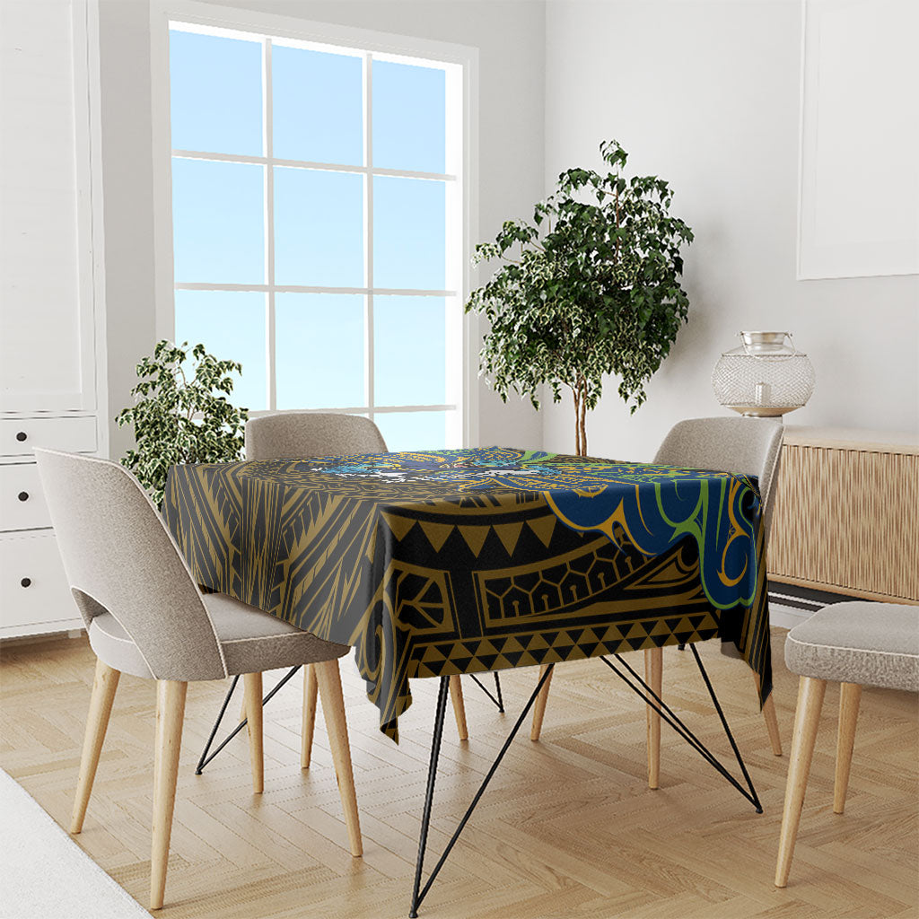 Custom Parramatta Eels Tablecloth Eel Warrior Polynesia Islander Rugby Mascot