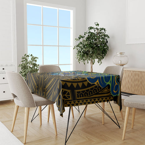 Custom Parramatta Eels Tablecloth Eel Warrior Polynesia Islander Rugby Mascot