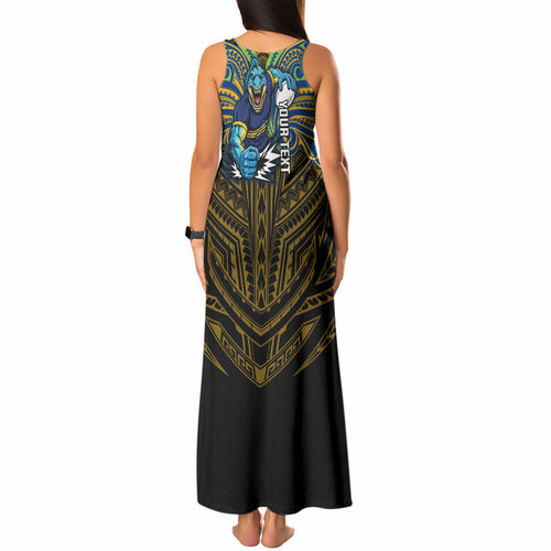 Custom Parramatta Eels Tank Maxi Dress Eel Warrior Polynesia Islander Rugby Mascot
