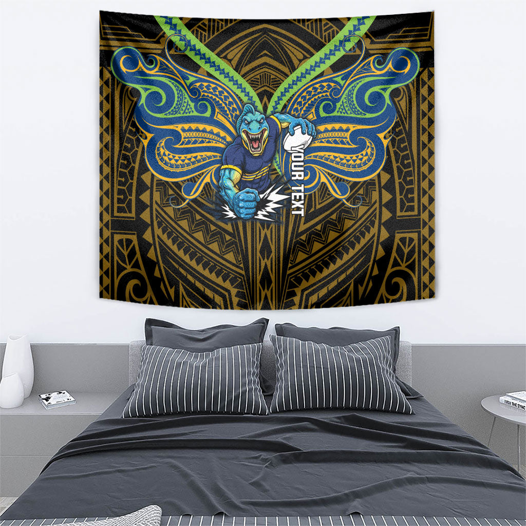 Custom Parramatta Eels Tapestry Eel Warrior Polynesia Islander Rugby Mascot