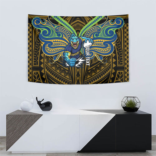 Custom Parramatta Eels Tapestry Eel Warrior Polynesia Islander Rugby Mascot