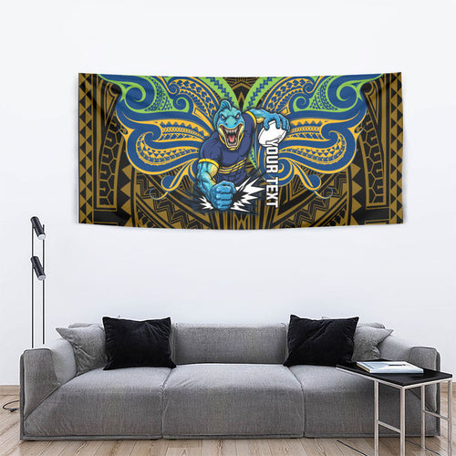 Custom Parramatta Eels Tapestry Eel Warrior Polynesia Islander Rugby Mascot