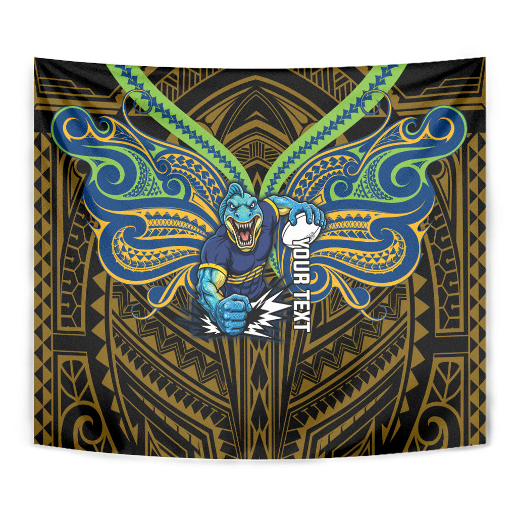 Custom Parramatta Eels Tapestry Eel Warrior Polynesia Islander Rugby Mascot