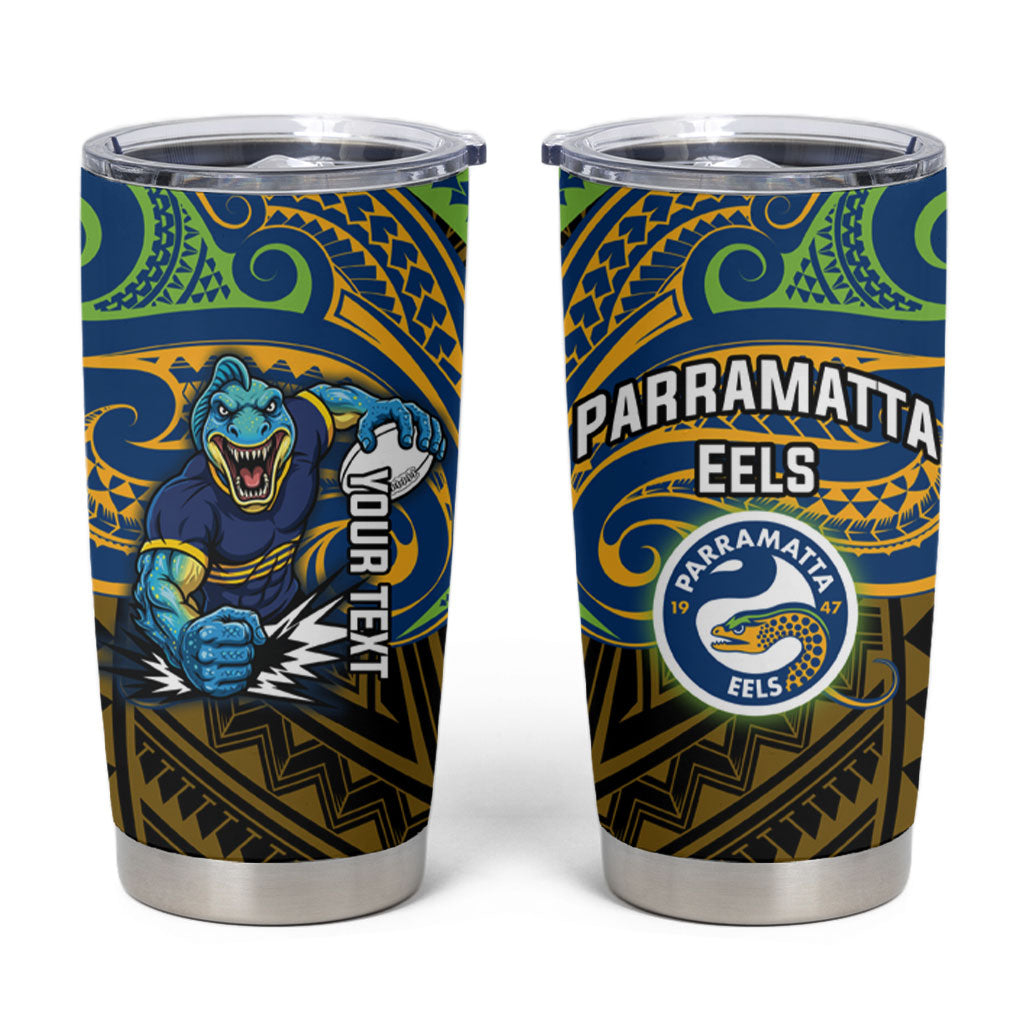 Custom Parramatta Eels Tumbler Cup Eel Warrior Polynesia Islander Rugby Mascot