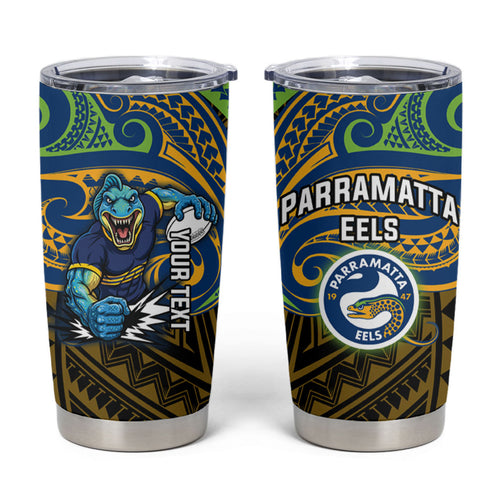 Custom Parramatta Eels Tumbler Cup Eel Warrior Polynesia Islander Rugby Mascot