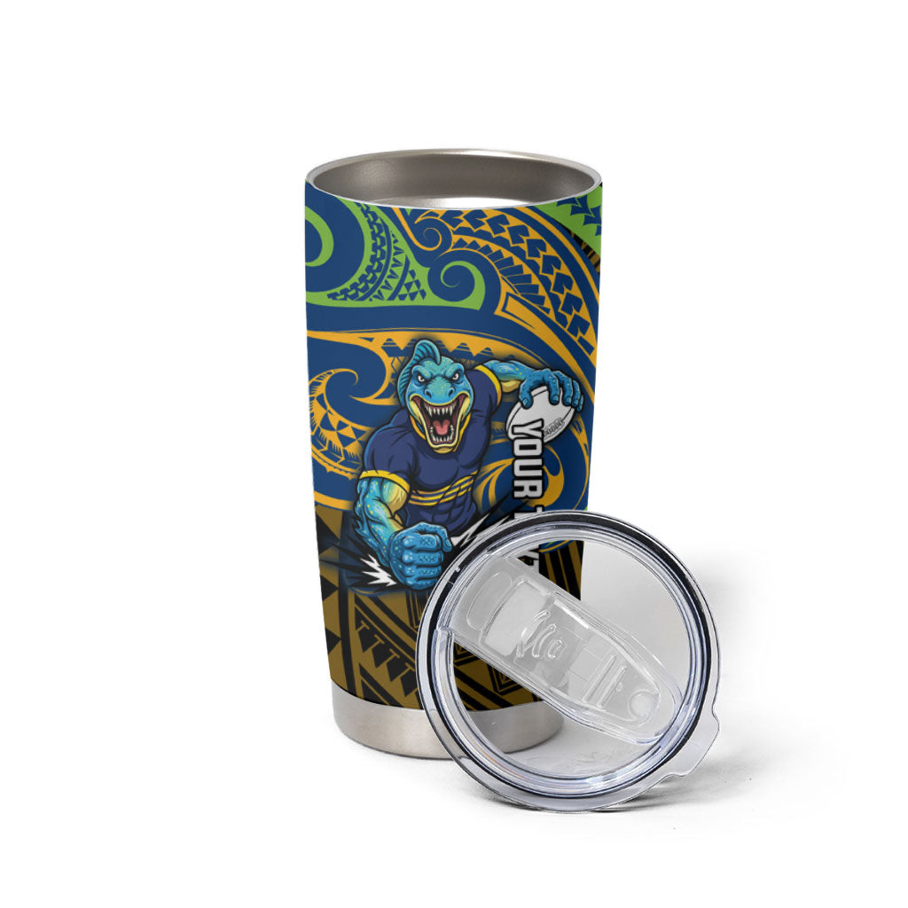 Custom Parramatta Eels Tumbler Cup Eel Warrior Polynesia Islander Rugby Mascot