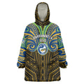 Custom Parramatta Eels Wearable Blanket Hoodie Eel Warrior Polynesia Islander Rugby Mascot