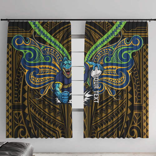 Custom Parramatta Eels Window Curtain Eel Warrior Polynesia Islander Rugby Mascot