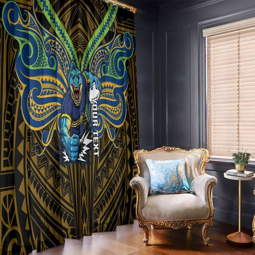 Custom Parramatta Eels Window Curtain Eel Warrior Polynesia Islander Rugby Mascot