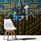 Custom Parramatta Eels Window Curtain Eel Warrior Polynesia Islander Rugby Mascot