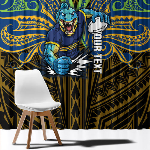 Custom Parramatta Eels Window Curtain Eel Warrior Polynesia Islander Rugby Mascot