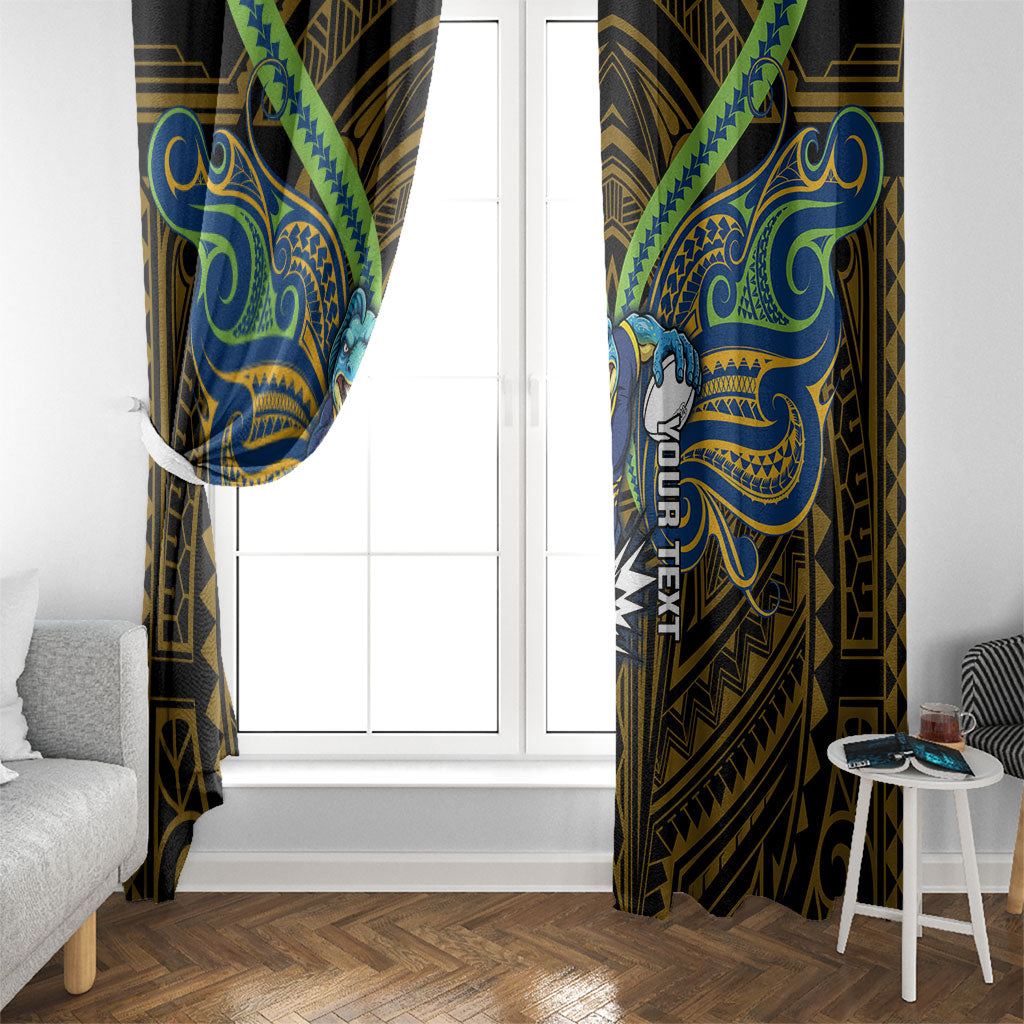 Custom Parramatta Eels Window Curtain Eel Warrior Polynesia Islander Rugby Mascot