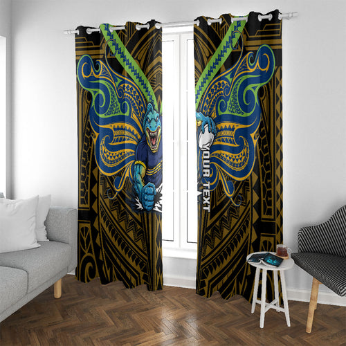 Custom Parramatta Eels Window Curtain Eel Warrior Polynesia Islander Rugby Mascot