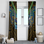 Custom Parramatta Eels Window Curtain Eel Warrior Polynesia Islander Rugby Mascot