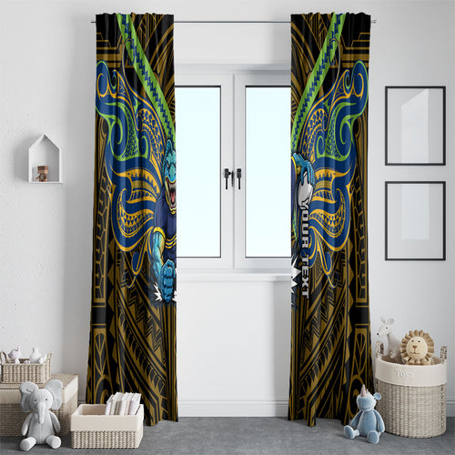 Custom Parramatta Eels Window Curtain Eel Warrior Polynesia Islander Rugby Mascot