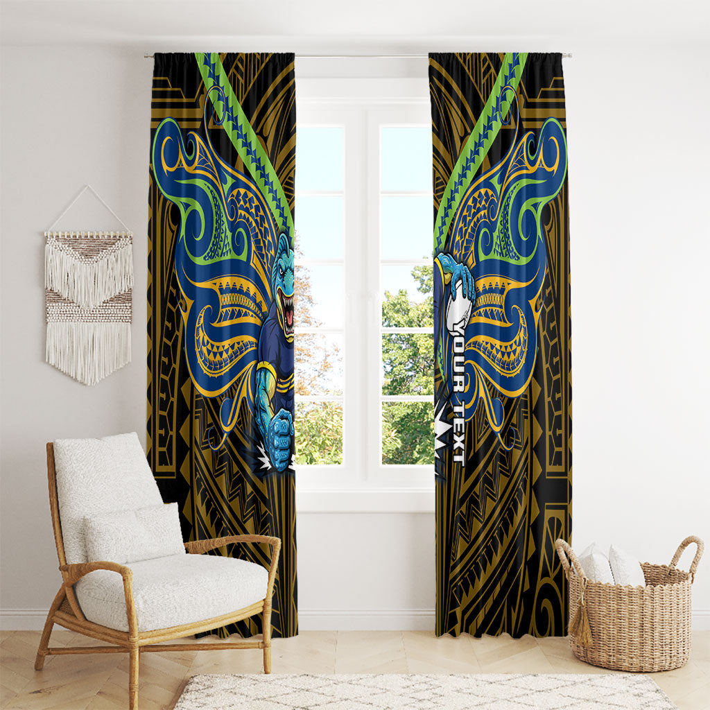 Custom Parramatta Eels Window Curtain Eel Warrior Polynesia Islander Rugby Mascot