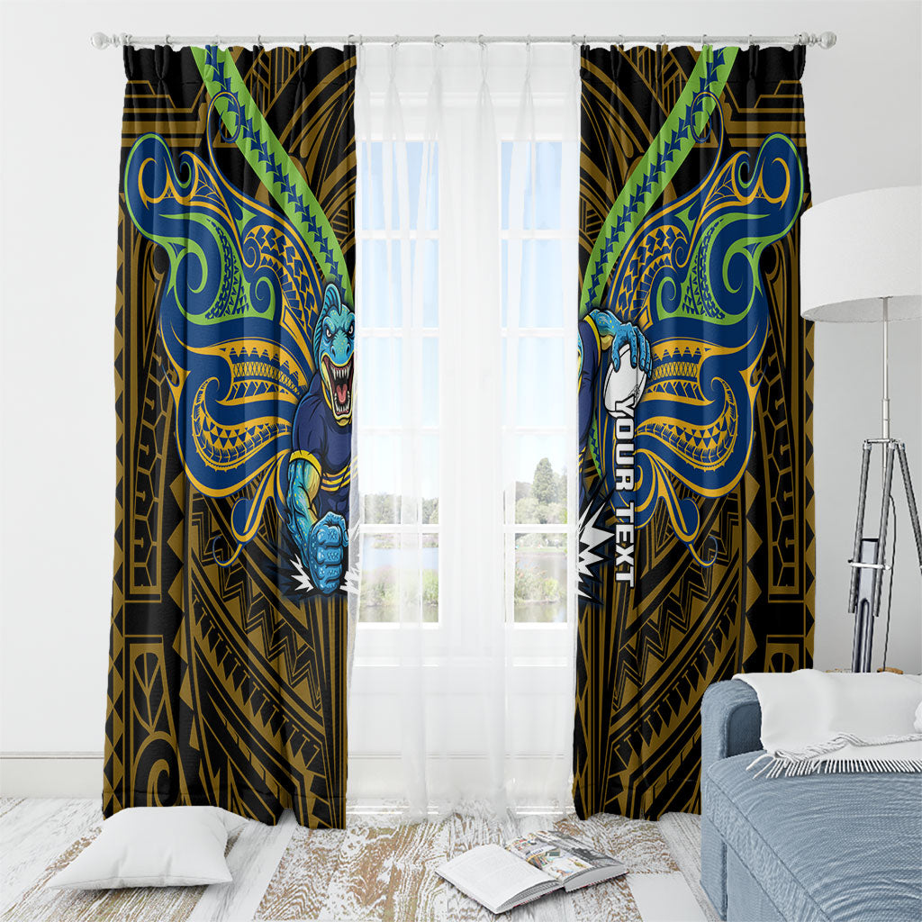 Custom Parramatta Eels Window Curtain Eel Warrior Polynesia Islander Rugby Mascot