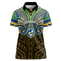 Custom Parramatta Eels Women Polo Shirt Eel Warrior Polynesia Islander Rugby Mascot