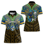 Custom Parramatta Eels Women Polo Shirt Eel Warrior Polynesia Islander Rugby Mascot