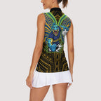 Custom Parramatta Eels Women Sleeveless Polo Shirt Eel Warrior Polynesia Islander Rugby Mascot