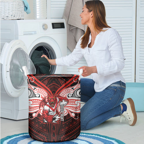 Custom St. George Illawarra Dragons Laundry Basket Dragon Warrior Polynesia Islander Rugby Mascot