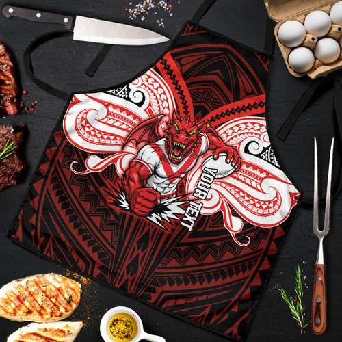 Custom St. George Illawarra Dragons Apron Dragon Warrior Polynesia Islander Rugby Mascot