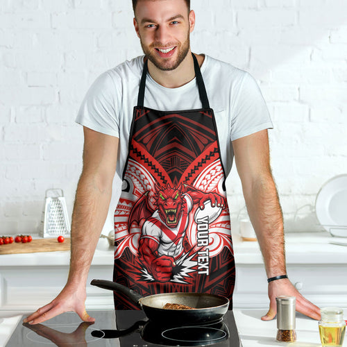 Custom St. George Illawarra Dragons Apron Dragon Warrior Polynesia Islander Rugby Mascot