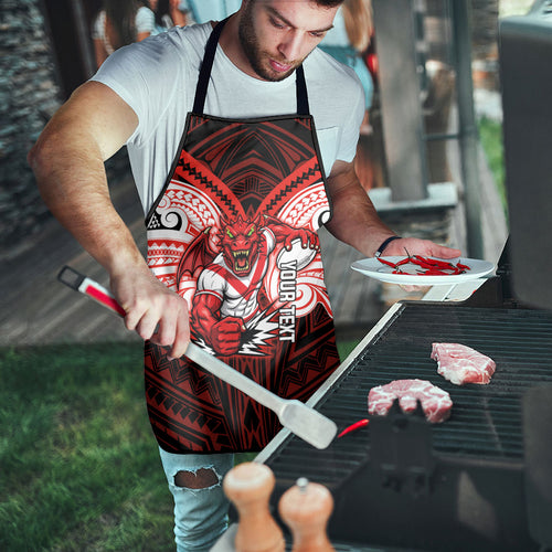 Custom St. George Illawarra Dragons Apron Dragon Warrior Polynesia Islander Rugby Mascot