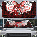Custom St. George Illawarra Dragons Auto Sun Shade Dragon Warrior Polynesia Islander Rugby Mascot