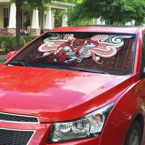 Custom St. George Illawarra Dragons Auto Sun Shade Dragon Warrior Polynesia Islander Rugby Mascot