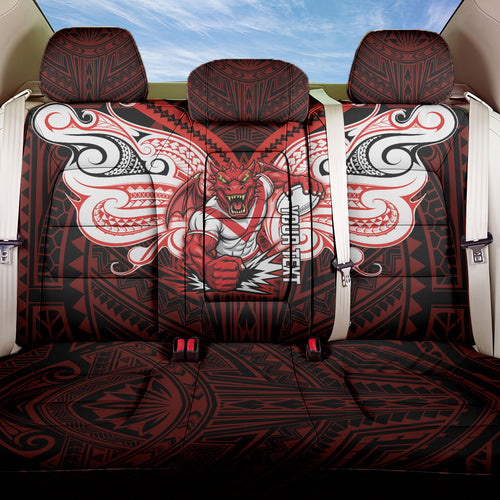 Custom St. George Illawarra Dragons Back Car Seat Cover Dragon Warrior Polynesia Islander Rugby Mascot