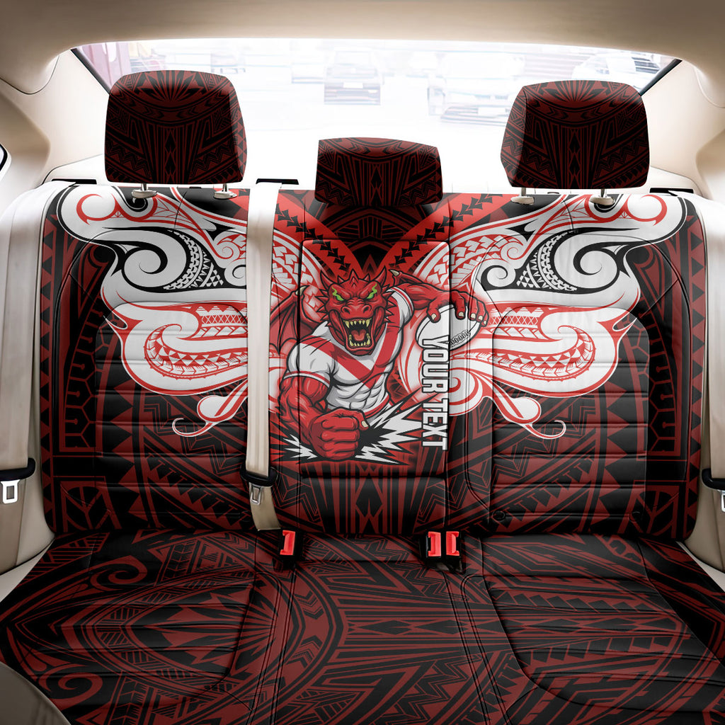 Custom St. George Illawarra Dragons Back Car Seat Cover Dragon Warrior Polynesia Islander Rugby Mascot
