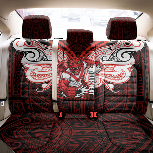 Custom St. George Illawarra Dragons Back Car Seat Cover Dragon Warrior Polynesia Islander Rugby Mascot