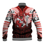 Custom St. George Illawarra Dragons Baseball Jacket Dragon Warrior Polynesia Islander Rugby Mascot