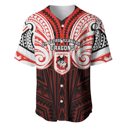 Custom St. George Illawarra Dragons Baseball Jersey Dragon Warrior Polynesia Islander Rugby Mascot
