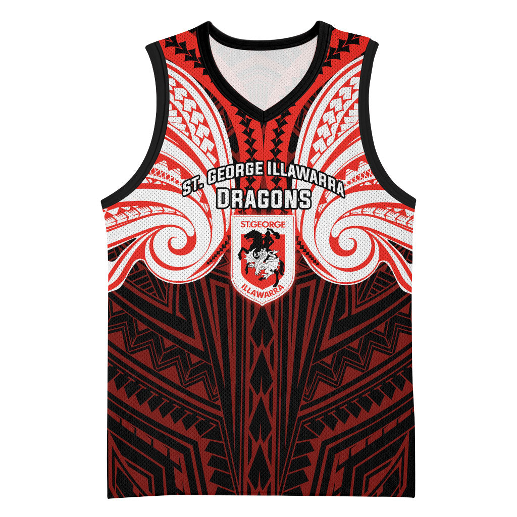Custom St. George Illawarra Dragons Basketball Jersey Dragon Warrior Polynesia Islander Rugby Mascot