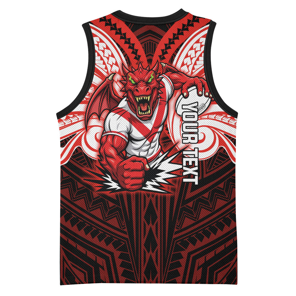 Custom St. George Illawarra Dragons Basketball Jersey Dragon Warrior Polynesia Islander Rugby Mascot