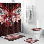 Custom St. George Illawarra Dragons Bathroom Set Dragon Warrior Polynesia Islander Rugby Mascot